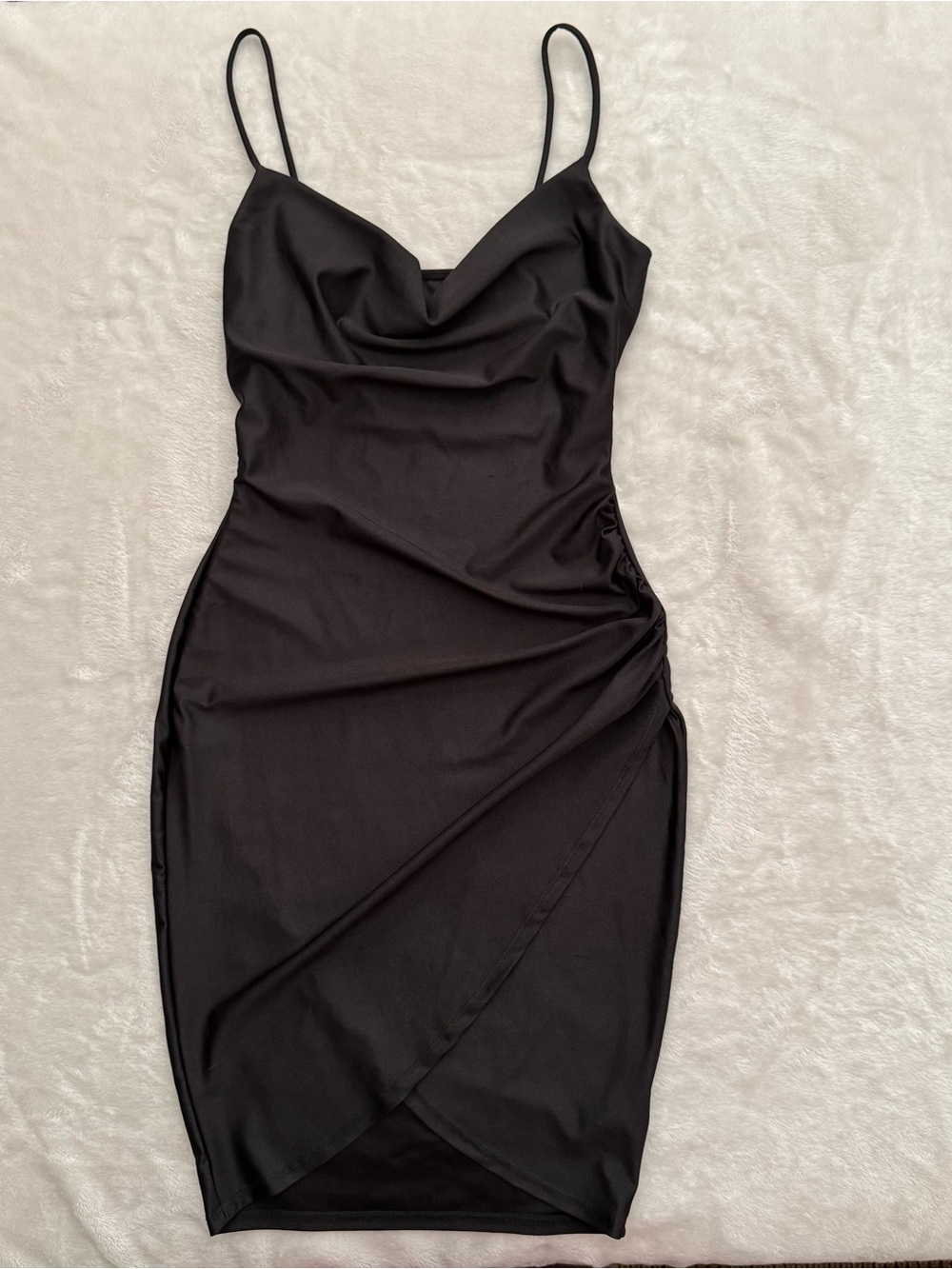 Windsor Black Cowl Neck Midi Slip Dress